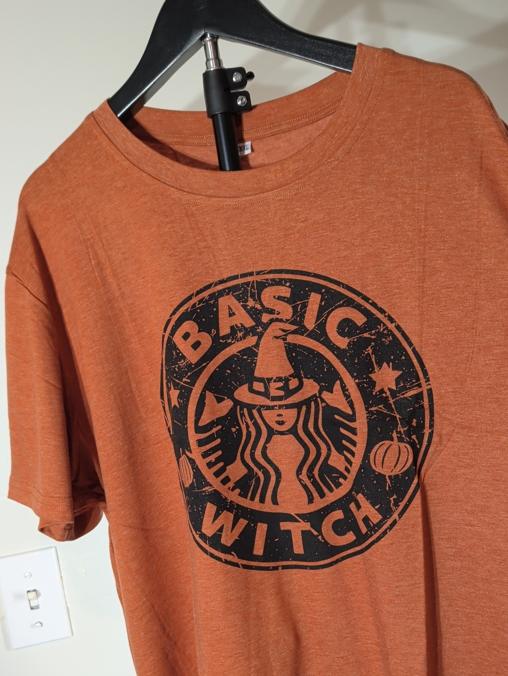 Orange 'Basic Witch' Graphic Tee